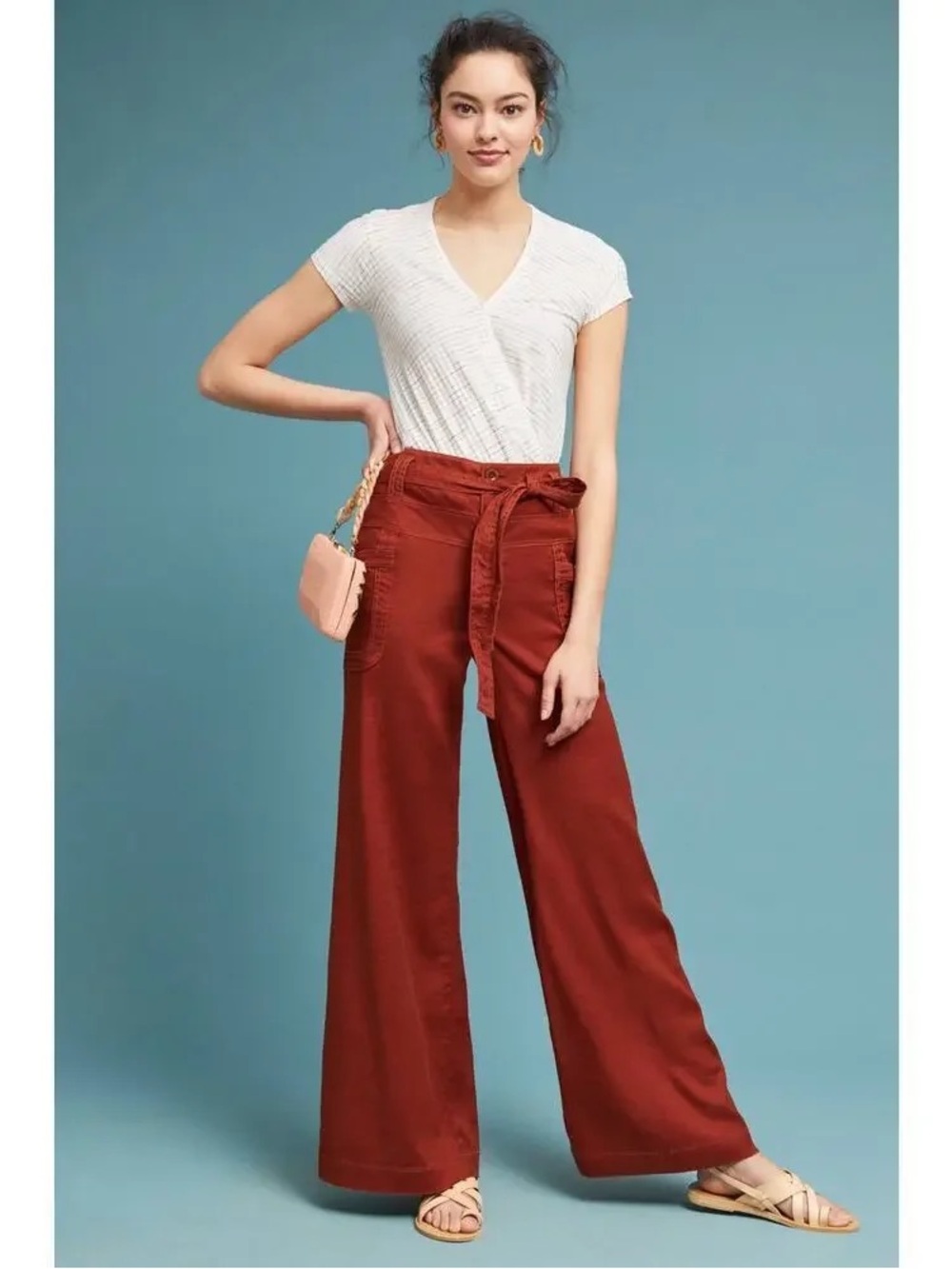 Anthropologie Maeve Leila Wrap Bubble Hem Top Size XS